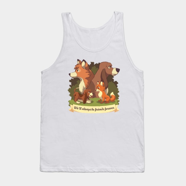 We ll Always Be Friends Forever // Red Fox, Hound Dog, 80s Kid, BFF Tank Top by Geekydog